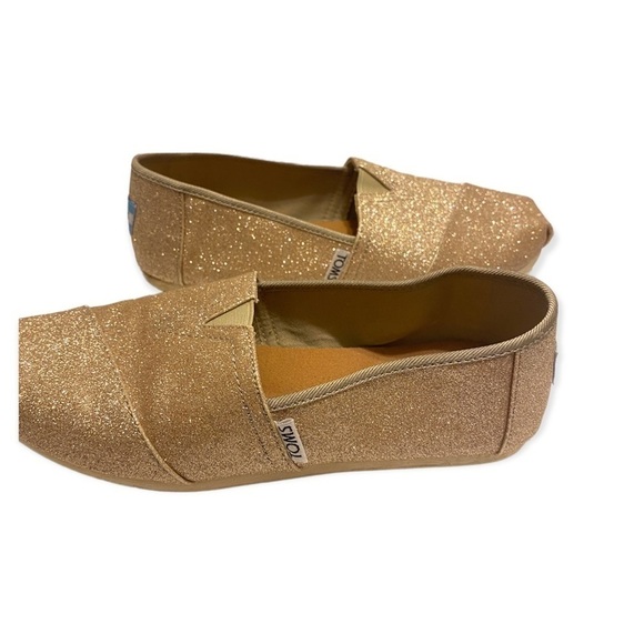 TOMS pink champagne glittery slip on sandals size 7 - Picture 3 of 6